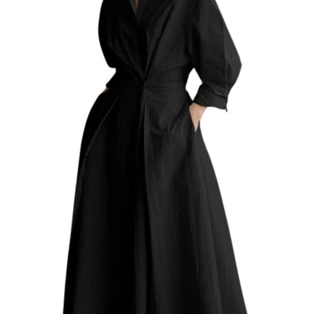 UOOZEE Women's Long Sleeve Maxi Shirt Dress
